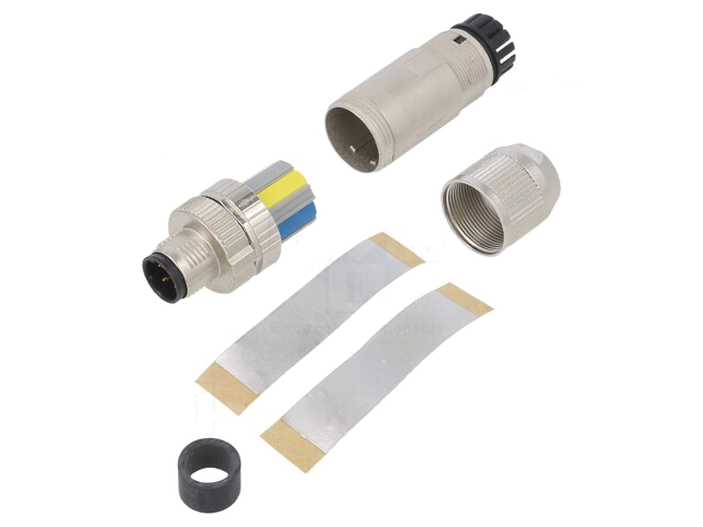 Stekker; M12; PIN: 4; mannelijk; code D-Ethernet; voor draad; IP67 Stekker; M12; PIN: 4; mannelijk; code D-Ethernet; voor draad; IP67